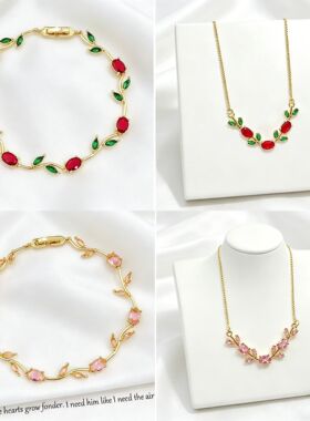 Trendy Charm Crystal Leaf Vine Flower Rhinestone Bracelet Ne