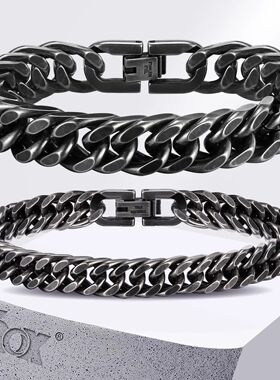 Vnox 8mm/12mm Bold Heavy Stainless Steel Cuban Bracelets for