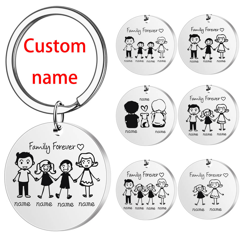 Personalized Family Gifts Keychain Mom Dad Daughter Son Pet