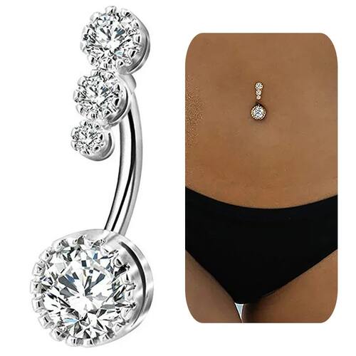 Crystal Belly Piercing Snale Skull Button Rings Bar Barbell