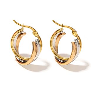 ndy Twisted for Women shaped Earrings Steel Stainless Hoop