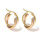 Women Stainless ndy Hoop Steel Twisted for shaped Earrings
