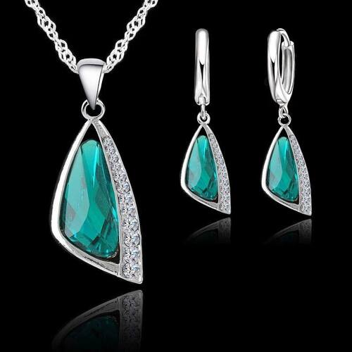 Big Promotion 925 Jewelry Set Geometric Austrian Crystal Rhi