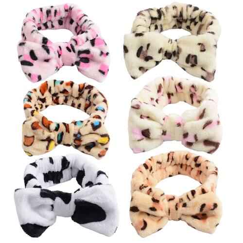 6 Pcs Spa Facial Headbands Set - Soft Fleece Headbands for M
