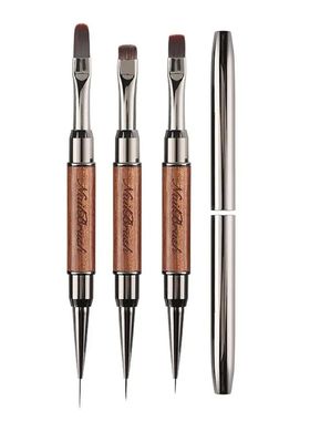 Durable Sandalwood Pole Nail Art Brush Dual-ended Profession