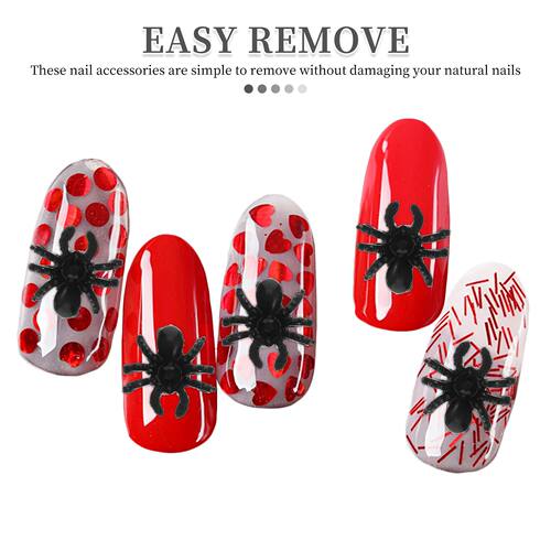 300PCS/150pcs Halloween Nail Charms Fake Animal Spider Nail