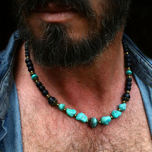 Necklace Turquoise Neckla Punk Stone Handmade Men