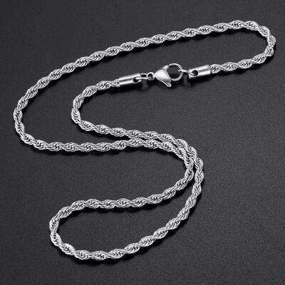 Low price width 3MM 316L stainless steel twisted rope chain