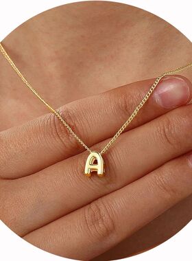 Cute English Letter Initial Necklace 18K Gold Plated  Neckla