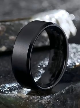 Fashion Charm Jewelry Ring for Men Women Stainless Steel Bla