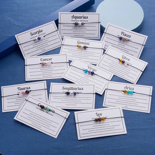 Fashion 12 Constellation Crystal Beads Bracelets for Women M