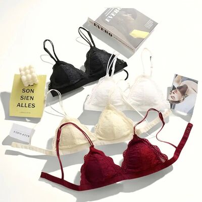 Lace Bralettes Women Push-Up Bra Non-wire Padded 1/3 Cup Sol