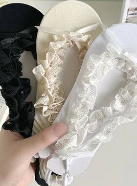 Ballet Style Bowknot Lace Up No-show Socks Women Sexy Fishne