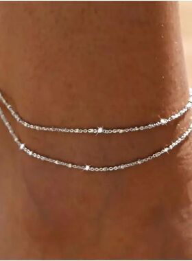 Women Sterling Silver Ankle Bracelets Trendy Waterproof Ankl