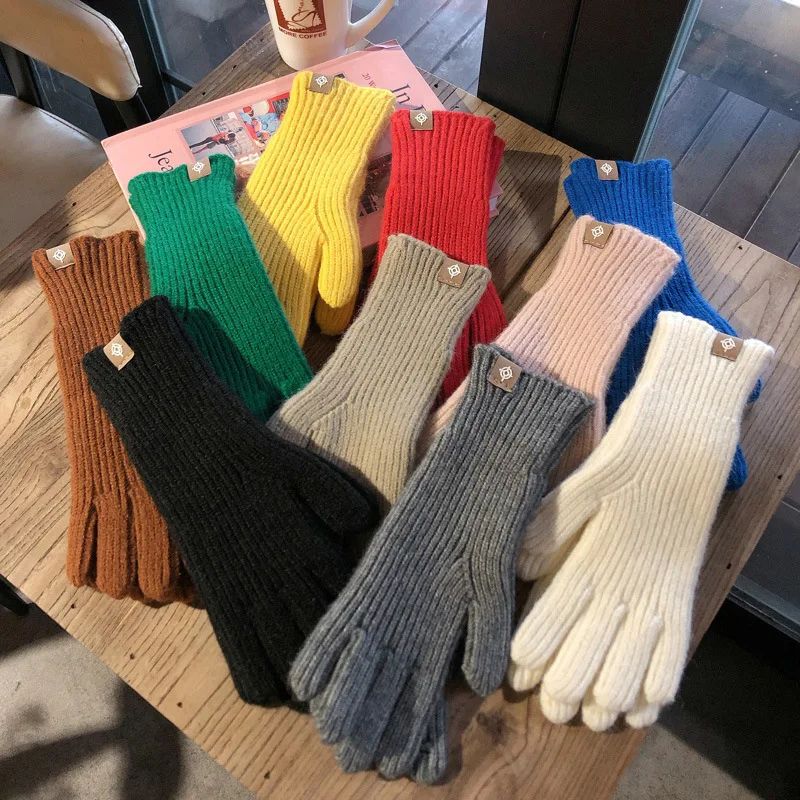 Fashion Touch Screen Knitted Gloves Women Winter Gloves Warm