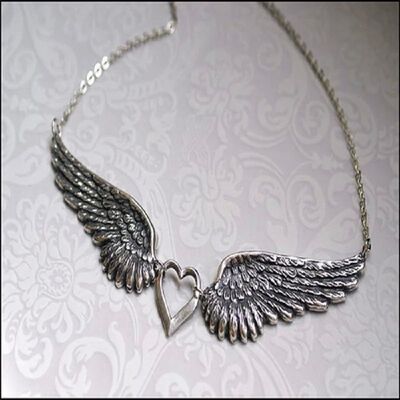 Mysterious Wing Choker, Gothic jewelry, retro, Heart, Pagan,