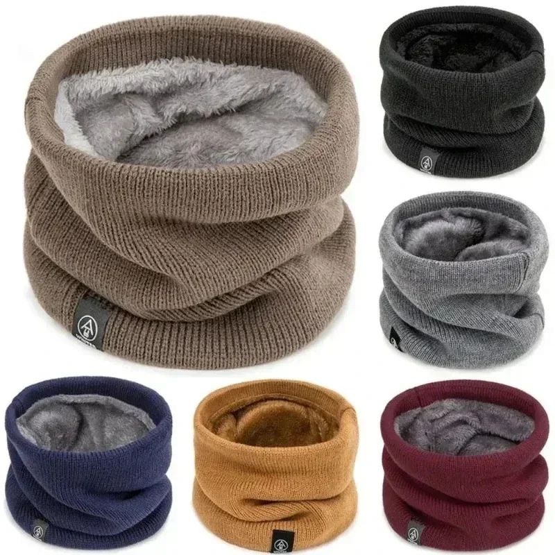 Warm Knitted Scarf Thickened Plush Windproof Winter Neck Gai