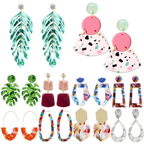 Earrings For Women Girls Cute Beautiful Leaf Feather Geometr