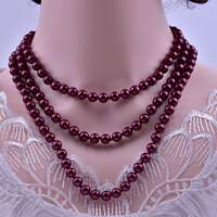 8mm Glass Imitation Pearl Knot Necklace 1 Meter 5 Long Sweat thumbnail 6