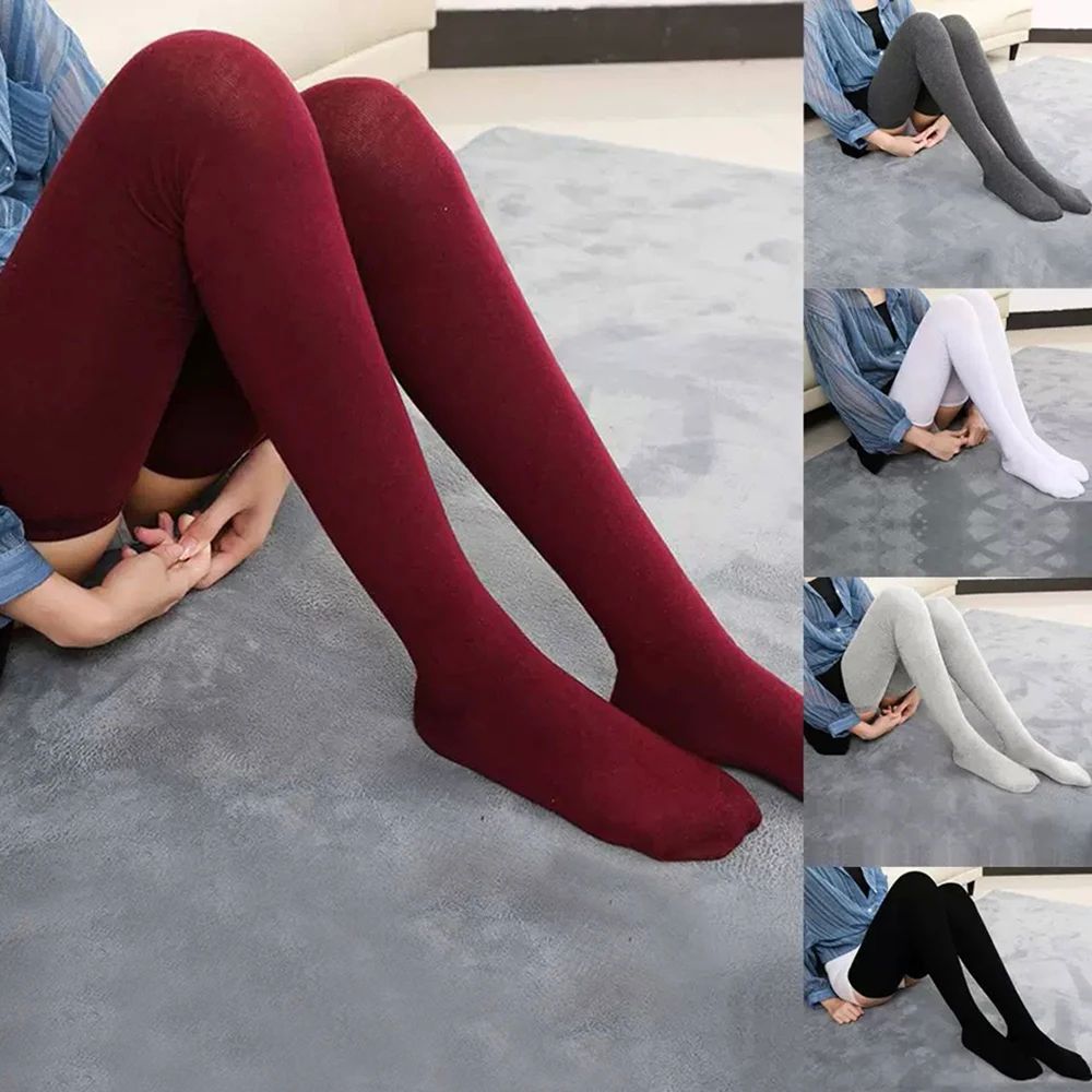 Women's Sexy Soild Color Long Stockings Women over Knee Thig