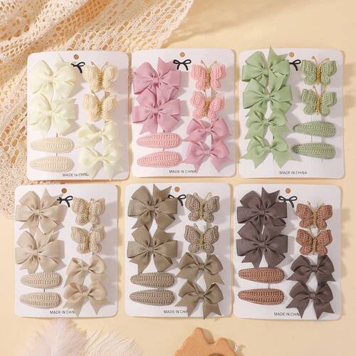8Pcs/Set Butterfly Hair Clips for BABY Girls Handmade Knitti