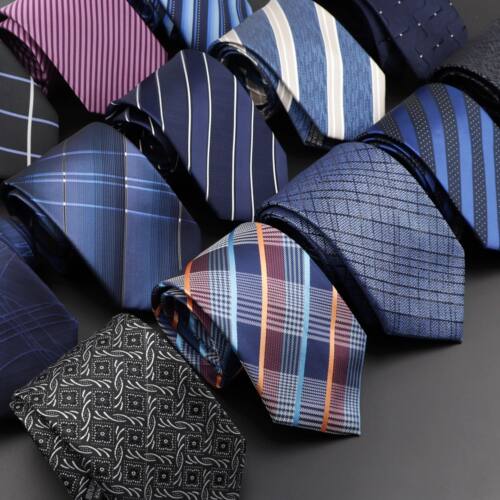 New Men's Tie Classic Solid Color Stripe Flower Floral 8cm J