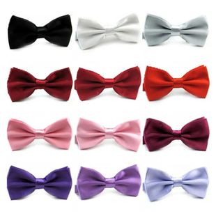 Boys Grils Color Men TieSolid Bowtie Bow Classic Children
