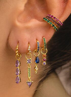 Design Cubic Zirconia Water Drop Hoop Earring For Women Stai