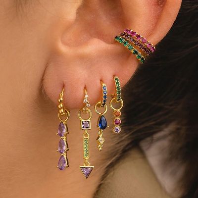 Design Cubic Zirconia Water Drop Hoop Earring For Women Stai