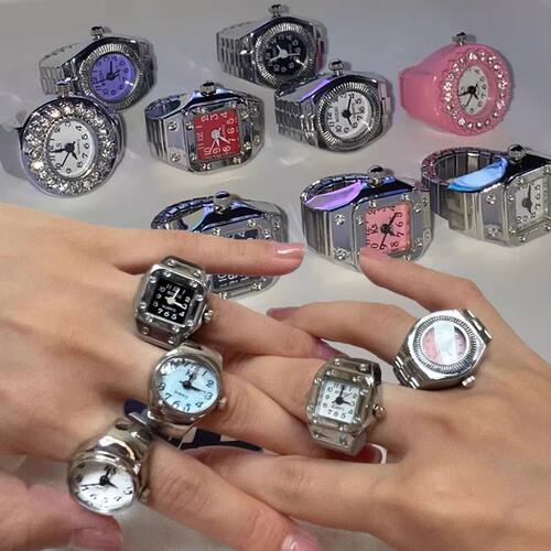 Vintage Punk Finger Watch Mini Elastic Strap Alloy Watches C