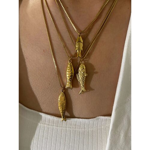 Peri'sbox ndy 4 Designs Stainless Steel 18K Gold Plated Fish