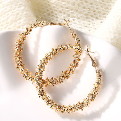 New Big Circle Round Hoop Earrings for Women's  Statement Go