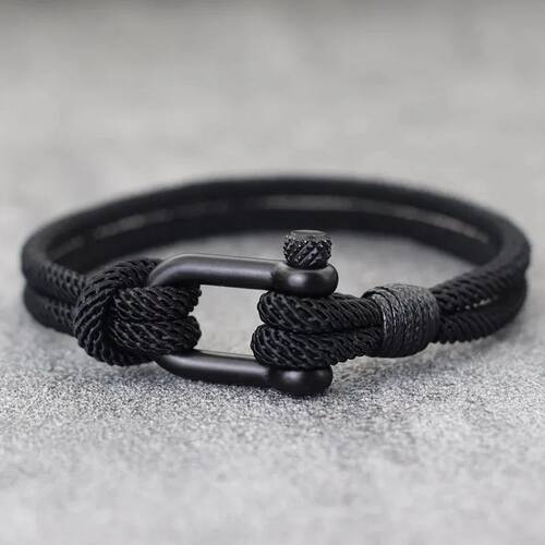 Hiphop Men Stainless Steel Bracelet with Detachable Buckle N