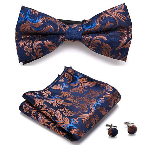 Slim Tie Set Men Bow Tie And Pocket Square Bowtie Necktie Cr