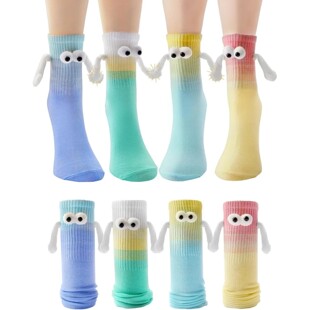 Women's color hand grip socks personality magnetic cute sock
