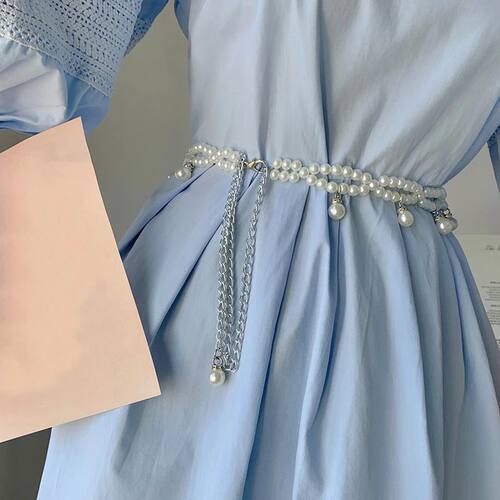 Summer Clothes Accessories Tassel Imitation Pearl Belt For W