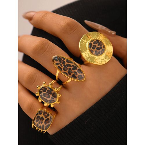 Minimalist 18K PVD Golden Plated 304 Stainless Steel Rings C