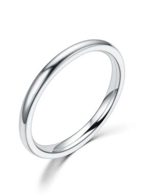 2mm Thin Stainless Steel Rings Rose GoldSimple Titanium Stee