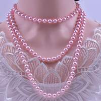 8mm Glass Imitation Pearl Knot Necklace 1 Meter 5 Long Sweat thumbnail 5