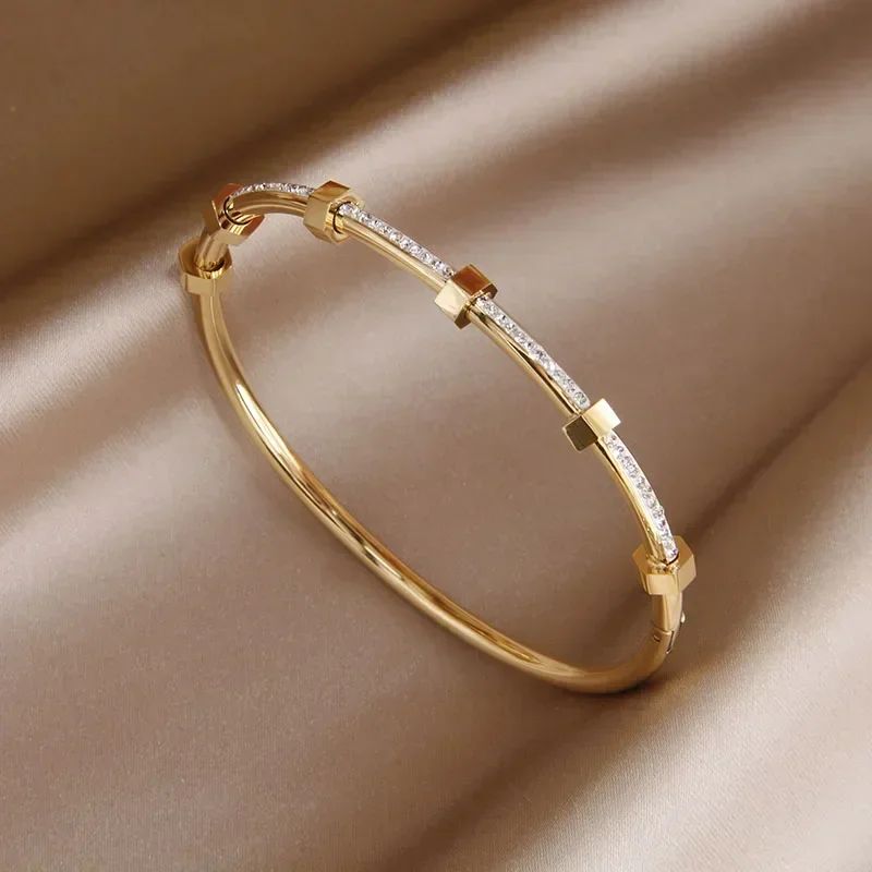 Classic Stainless Steel Open Bangles&bracelets for WomenBran