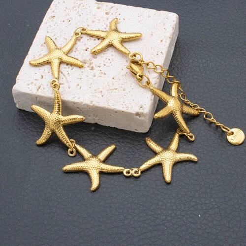 2025 New Gold Color Stainless Steel Starfish Bracelet for Wo