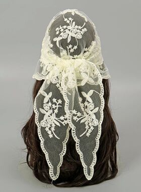 Fashion Ins Lace Hair Scarf Women Retro Triangle Hair Bands