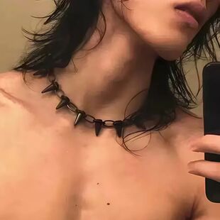 Hip Black Hop Men Alloy Necklace Rivet Metal Neo Choker Punk