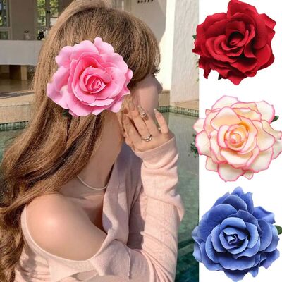Rose Flower Hairpin Summer Beach Headdress Hawaii Flowers Ha