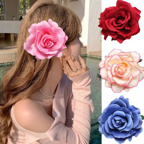 Rose Flower Hairpin Summer Beach Headdress Hawaii Flowers Ha
