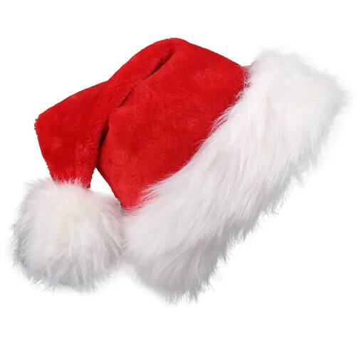 Christmas Santa Hat Xmas Long Plush Holiday Red Hat For Adul
