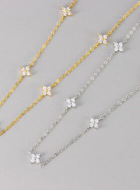 New Stainless Steel Zircon Necklaces for Women 18K Gold Plat