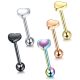 Heart Logo Nipple 14G Bar Piercings Steel Barbell 1PC Tongue