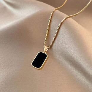 Stylish Gold Color Geometric Square Necklaces for Women Men