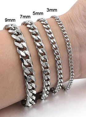 New Trendy Cuban Chain Men Bracelet Classic Stainless Steel
